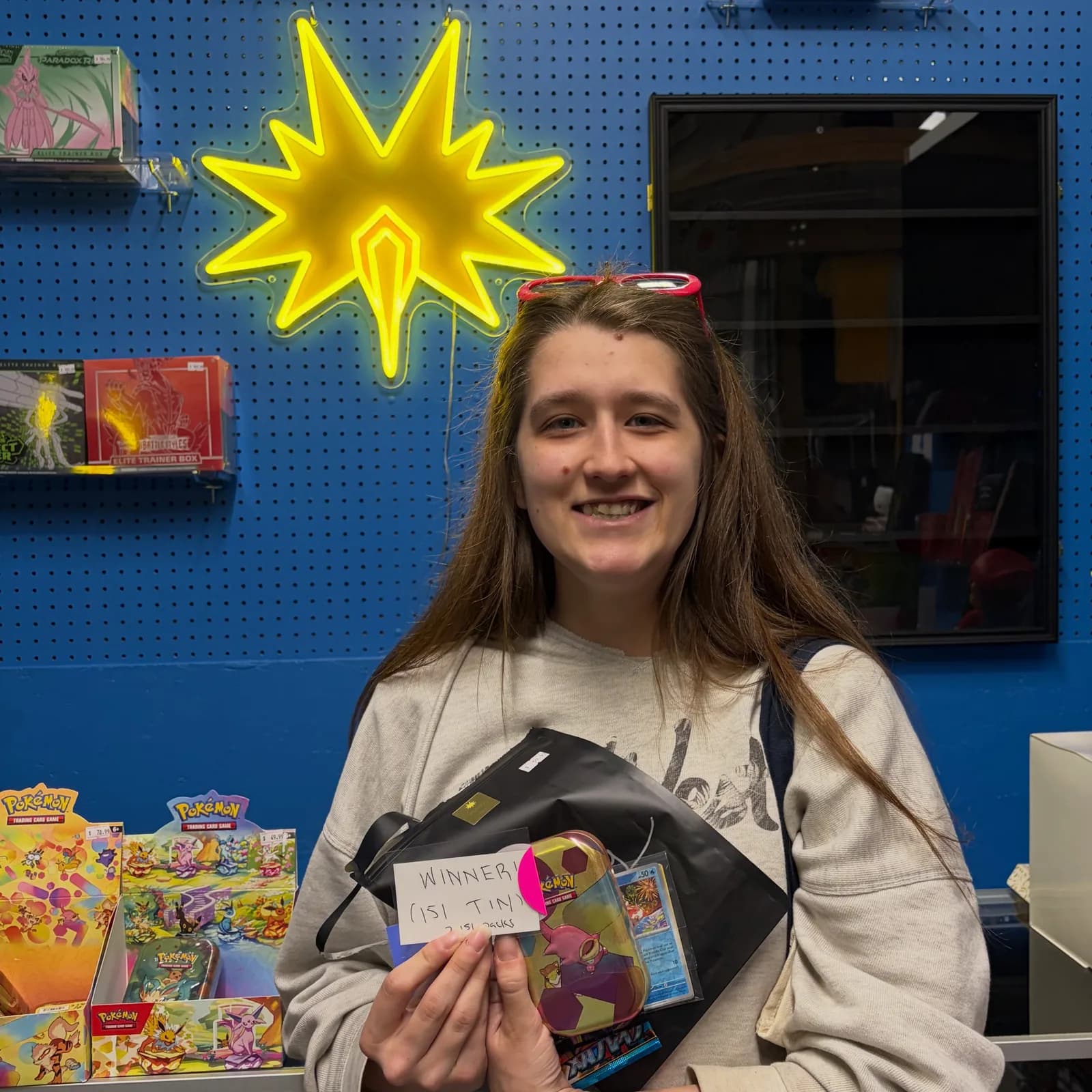 A happy customer with their haul