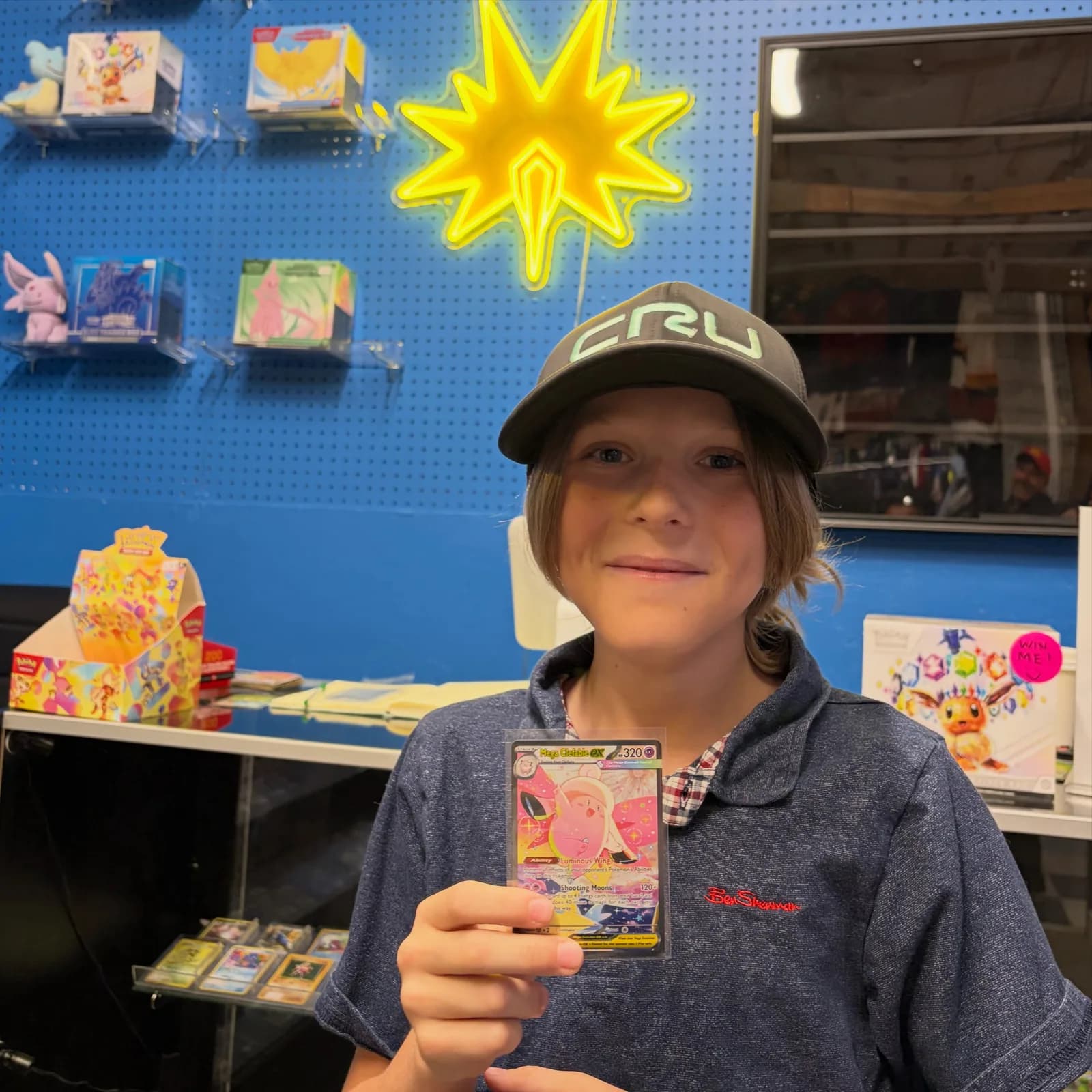 A collector with a fresh card