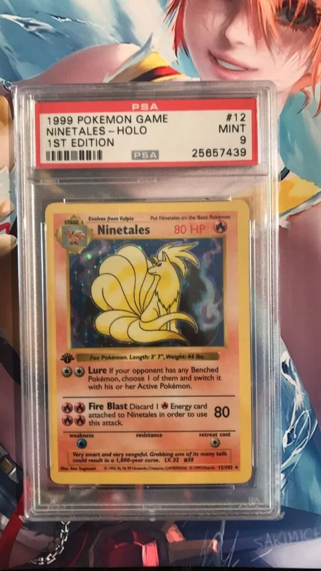 A PSA 9 1st Edition Ninetales holographic card