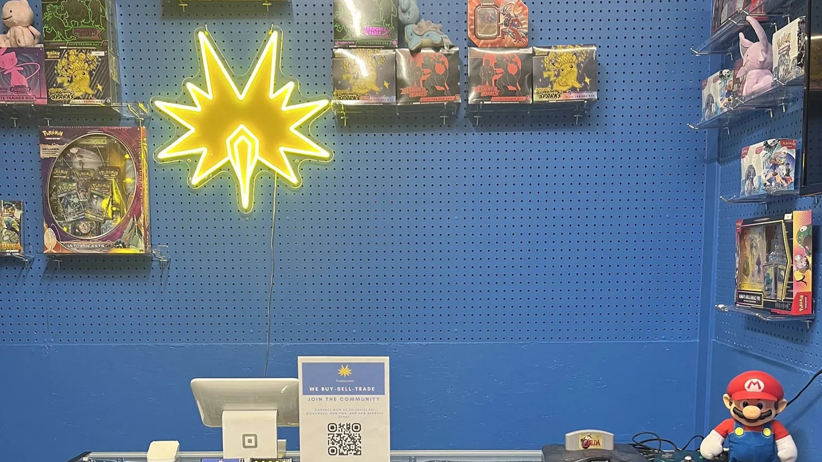 Sleeves, toploaders and supplies at our counter